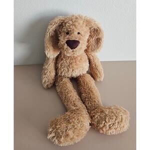 Cute Rare HTF Furry Light Brown JELLYCAT Slackajack Dog London Plush 20"